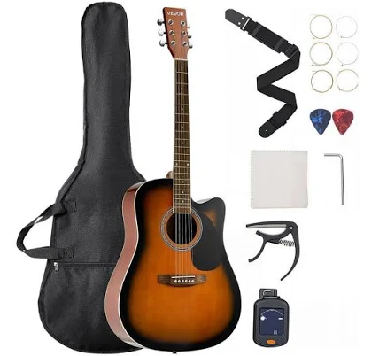 VEVOR 41 in Cutway Acoustic Guitar 6-String Solid Spruce Top Guitar