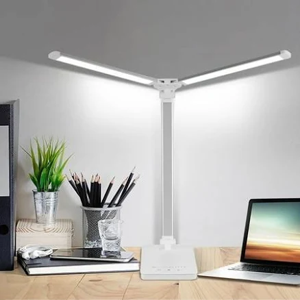 Joualy 2-Light LED Touch Control Foldable Eye Protection Desk Lamp